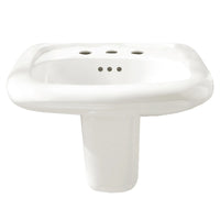 [0958908EC.020] Murro® Wall-Hung EverClean® Sink Less Overflow With 8-Inch Widespread - White