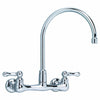 [7293152.002] Heritage® Wall Mount Faucet With Gooseneck Spout and Lever Handles - Polished Chrome