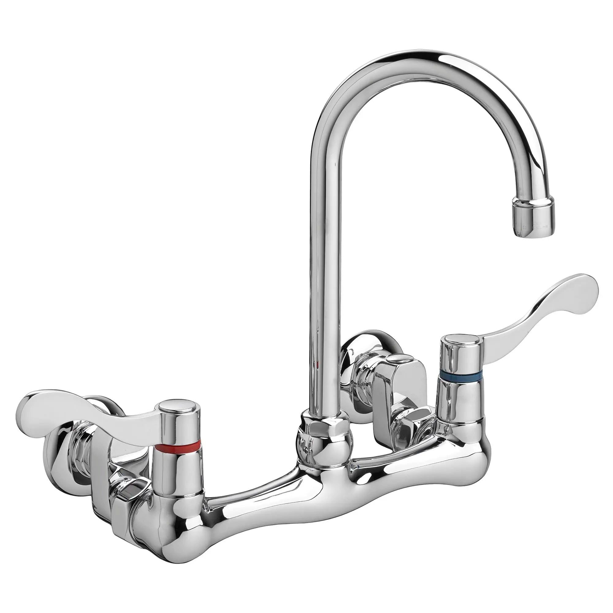 Heritage® Wall Mount Faucet With Gooseneck Spout, Wrist Blade Handles and Offset Shanks // POLISHED CHROME // 35270_P_7293172H002_0_CDNwebp.webp