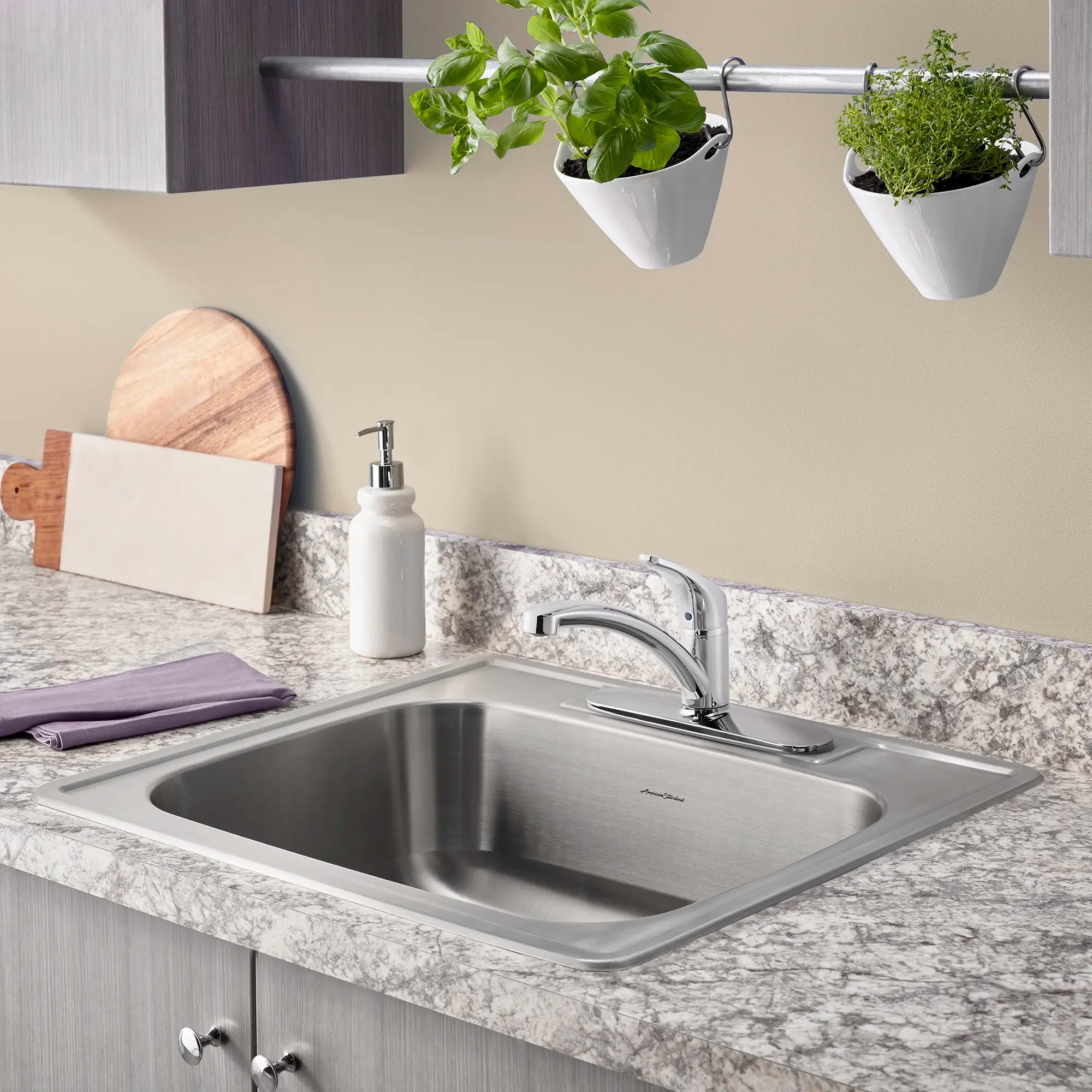 Colony® 25 x 22-Inch Stainless Steel 3-Hole Top Mount Single Bowl Kitchen Sink // STAINLESS STEEL // 48774_20SB8252283S075_0_CDNwebp.webp