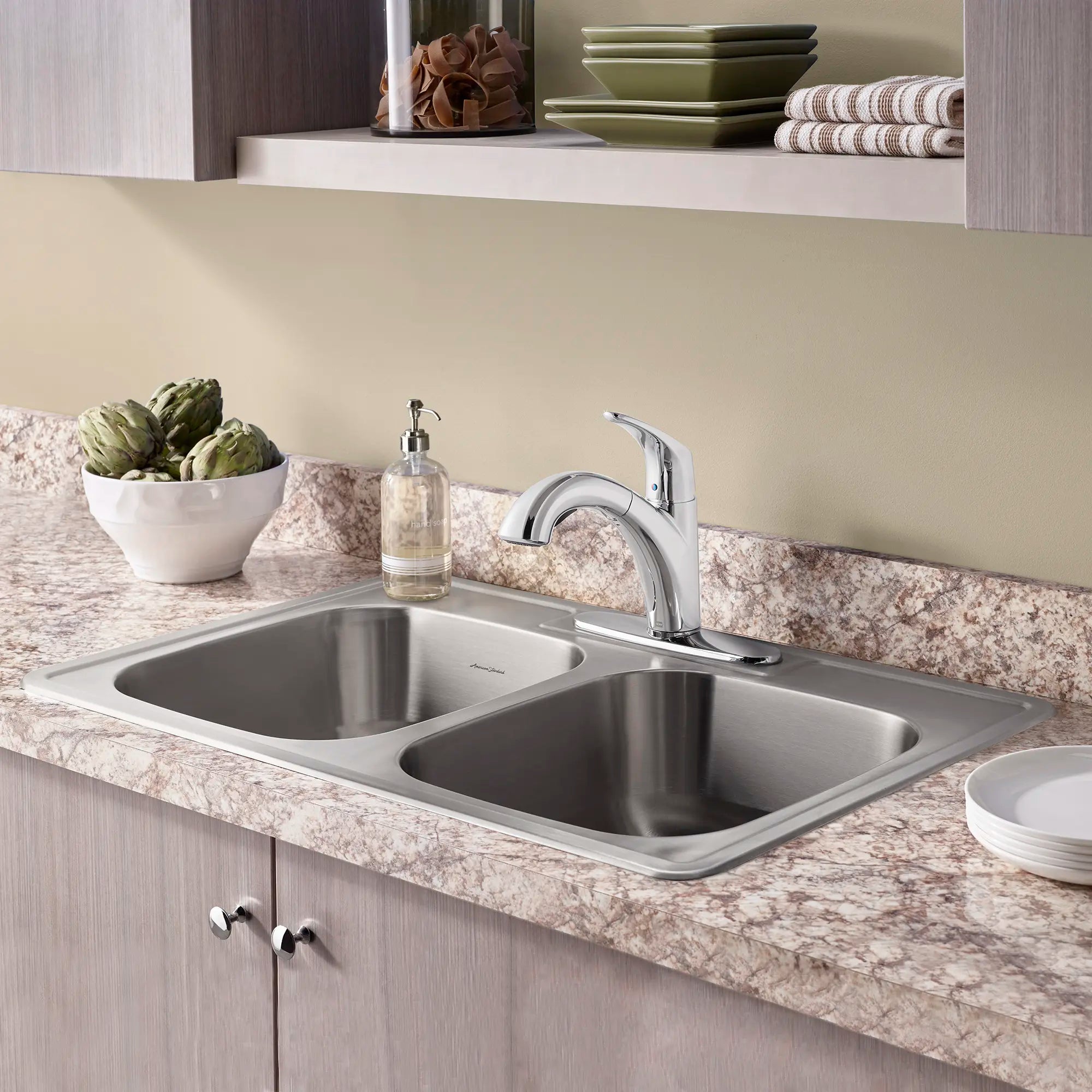Colony® 33 x 22-Inch Stainless Steel 3-Hole Top Mount Double-Bowl ADA Kitchen Sink // STAINLESS STEEL // 49369_22DB6332283S075_0_CDNwebp.webp