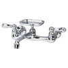 [7295152.002] Heritage® Wall Mount Faucet With Cast Spout With Lever Handles and Soap Dish - Polished Chrome