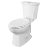 [765AA207.020] Edgemere Two-Piece Dual Flush 1.6 gpf/6.0 Lpf and 1.1 gpf/4.1 Lpf Chair Height Elongated Complete Toilet With Seat - White