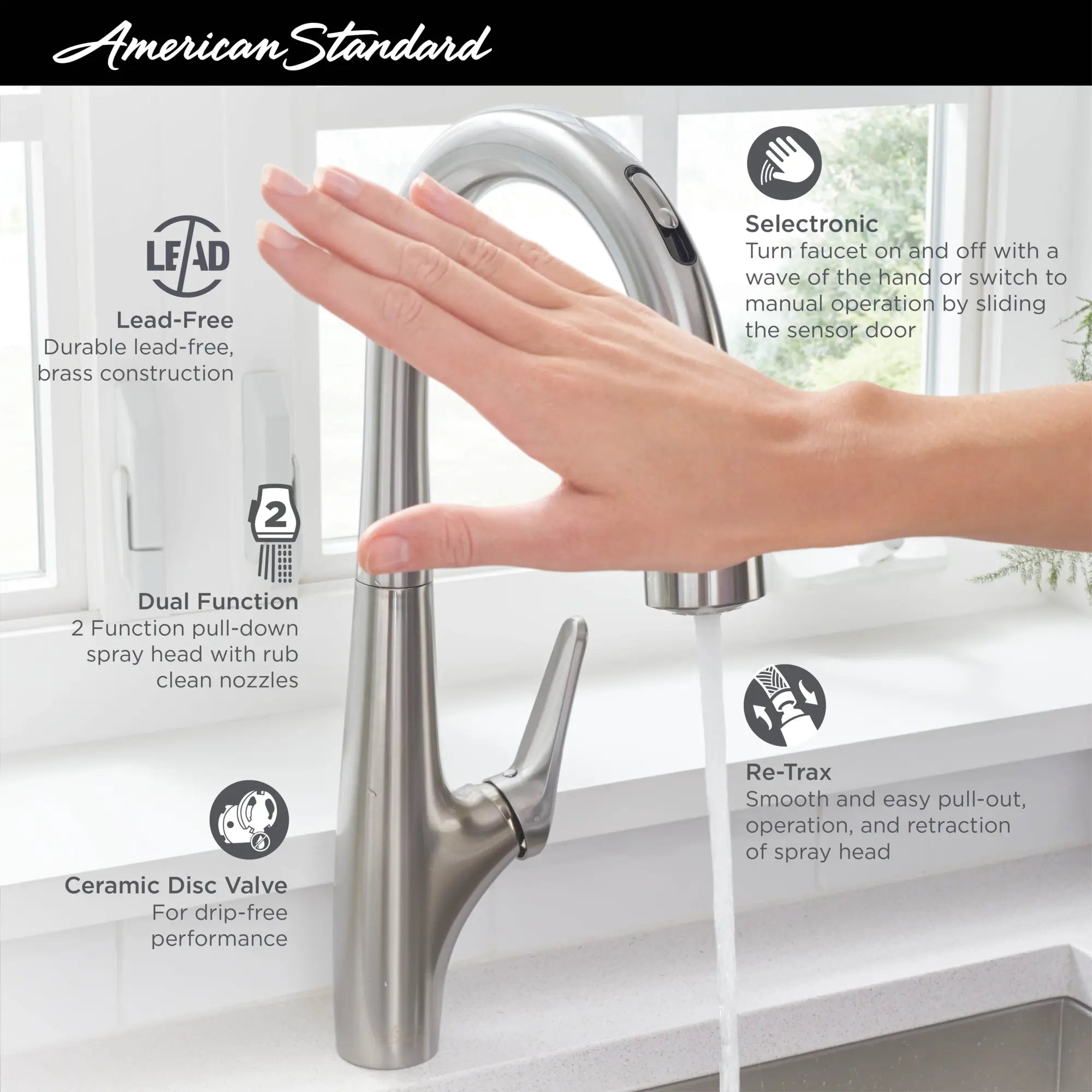 Avery® Touchless Single-Handle Pull-Down Dual Spray Kitchen Faucet 1.5 gpm/5.7 L/min // POLISHED CHROME // 67012_AS_Avery_Kitchen_Faucets_4901380_Infographics_2_0_CDNwebp.webp