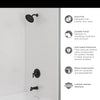 [7428508.002] Corsham 1.8 gpm/6.8 L/min Tub and Shower Trim Kit With Water-Saving Showerhead, Double Ceramic Pressure Balance Cartridge With Lever Handle - Polished Chrome