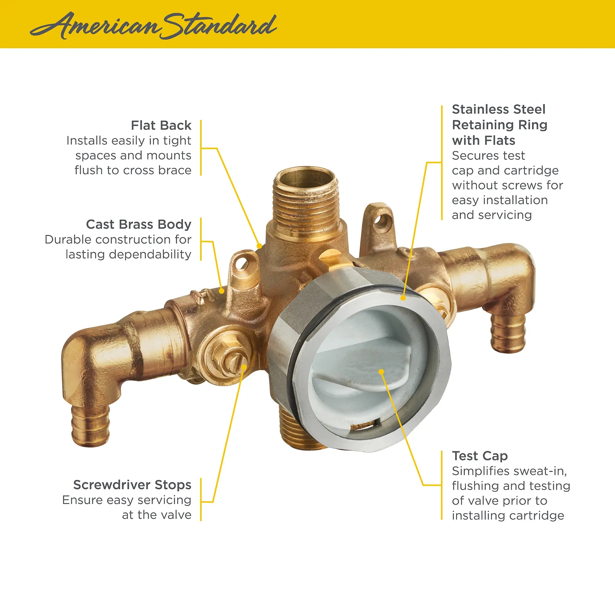 Flash® Shower Rough-In Valve With PEX Inlet Elbows/Universal Outlets With Screwdriver Stops for Crimp Ring System // NO FINISH // 67550_Flash_Valve_RU107ESS_Info_1_0_CDNwebp.webp
