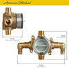 [RU108E] Flash® Shower Rough-In Valve With PEX Inlet Elbows/Universal Outlets for Cold Expansion System - No Finish