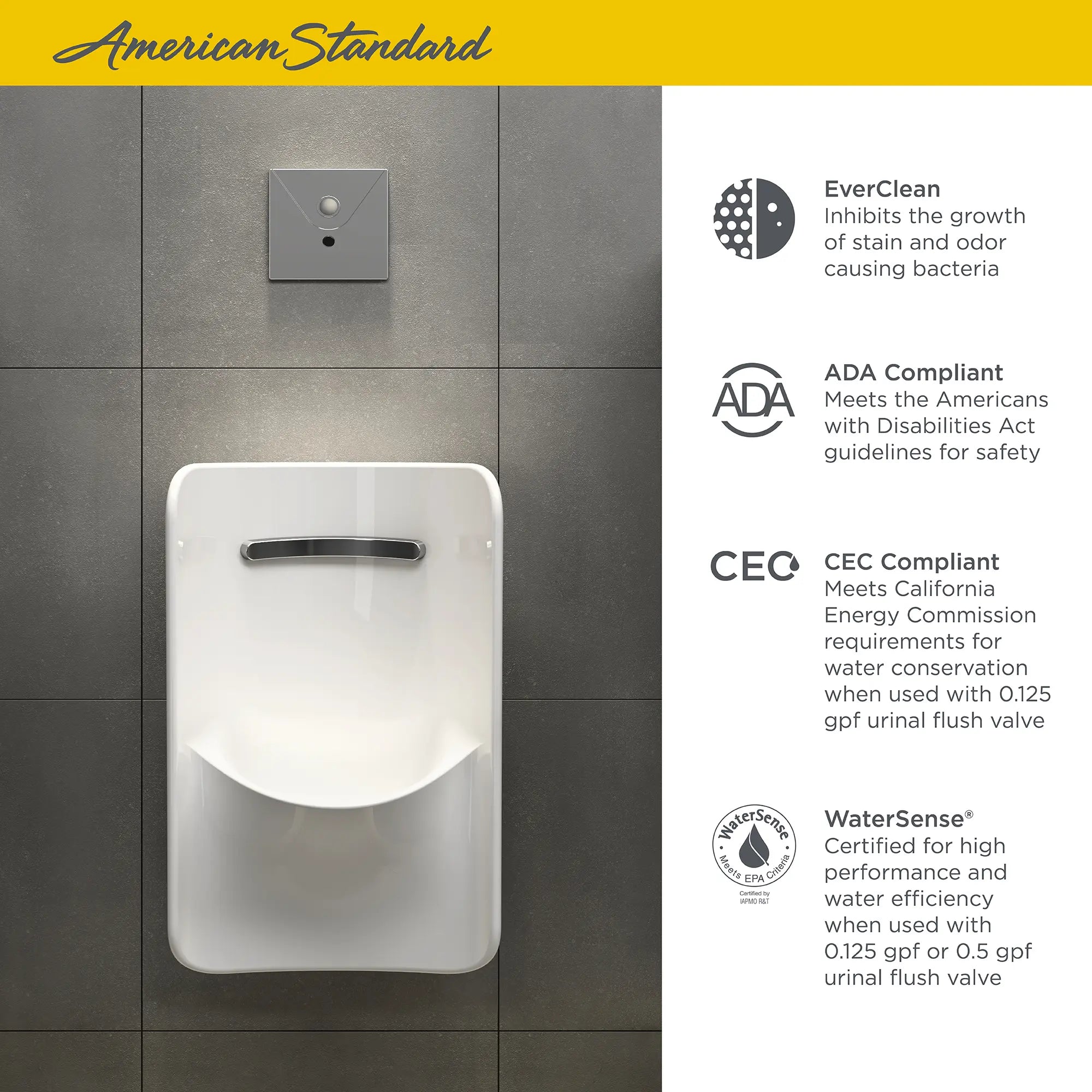 Greenbrook® 0.125 – 0.5 gpf (0.47 – 1.9 Lpf) Back Spud Urinal with EverClean // WHITE // 67635_AS_Greenbrook_Urinal_6517001EC020_Infographic_1_0_CDNwebp.webp