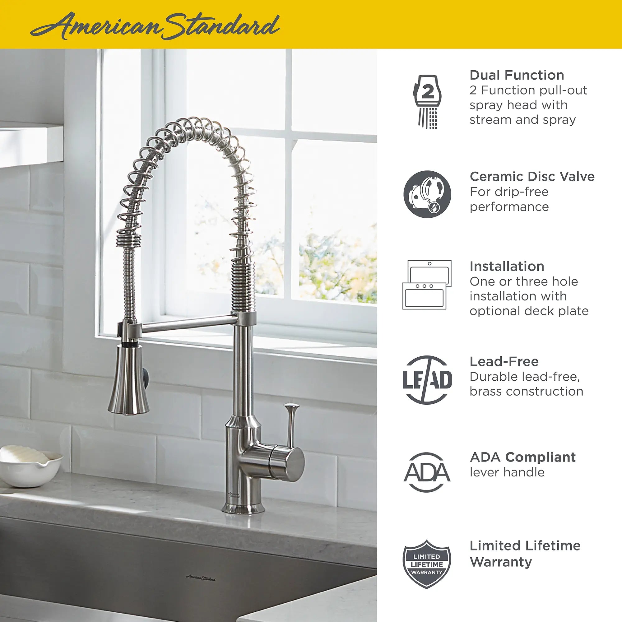 Pekoe® Single-Handle Semi-Pro Dual-Spray Kitchen Faucet 2.2 gpm/8.3 L/min // POLISHED CHROME // 67703_2018_AS_Pekoe_4332350_Infographic_2_0_CDNwebp.webp