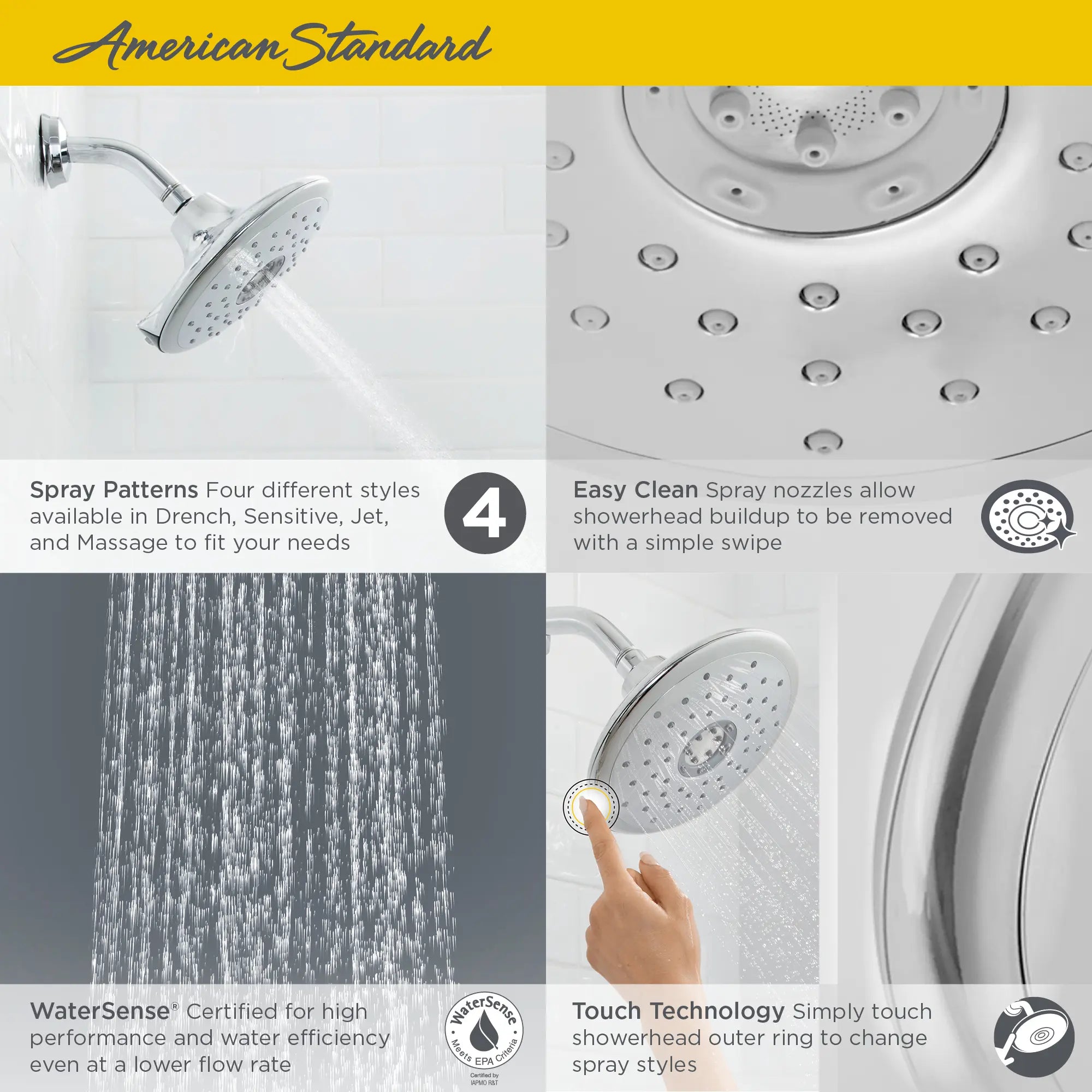Spectra® Touch 7-Inch 1.8 gpm/6.8 L/min Water-Saving Fixed Showerhead // POLISHED CHROME // 67896_2018_AS_Spectra_Touch_9038374_Infographic_2_0_CDNwebp.webp