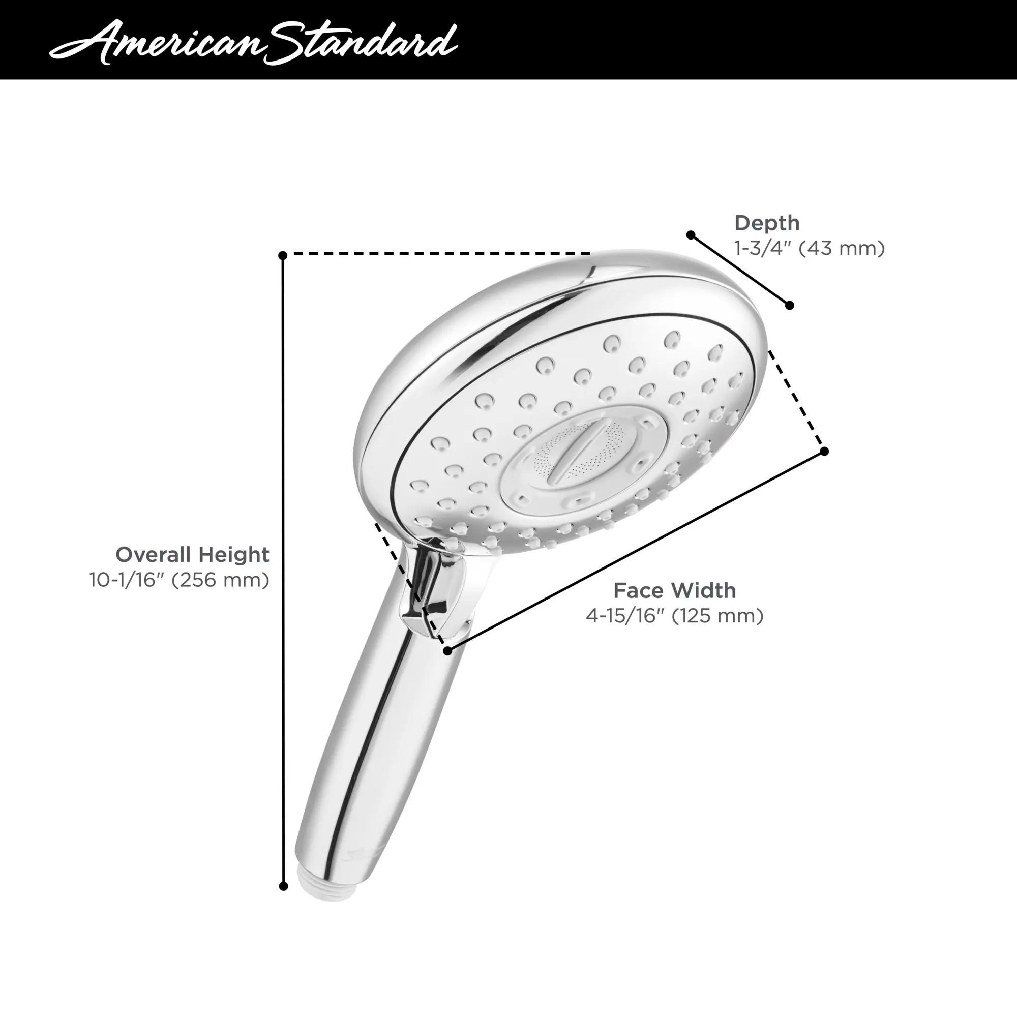 Spectra® Handheld 1.8 gpm/6.8 L/min 5-Inch 4-Function Hand Shower // POLISHED CHROME // 67902_2019_AS_Spectra_9038154_9035154_Infographic_0_CDNwebp.webp