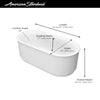 [2549004.020] Studio® S 68 x 34-Inch Freestanding Bathtub Center Drain With Integrated Overflow - White
