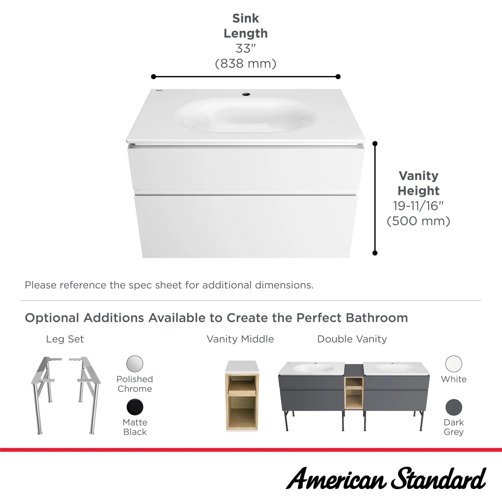 Studio® S 33-Inch Vanity // 33 IN / GRIS SOMBRE // 68028_StudioS_Infographic_1298001_8726033_0001_SEPT2025_1_CDNwebp.webp