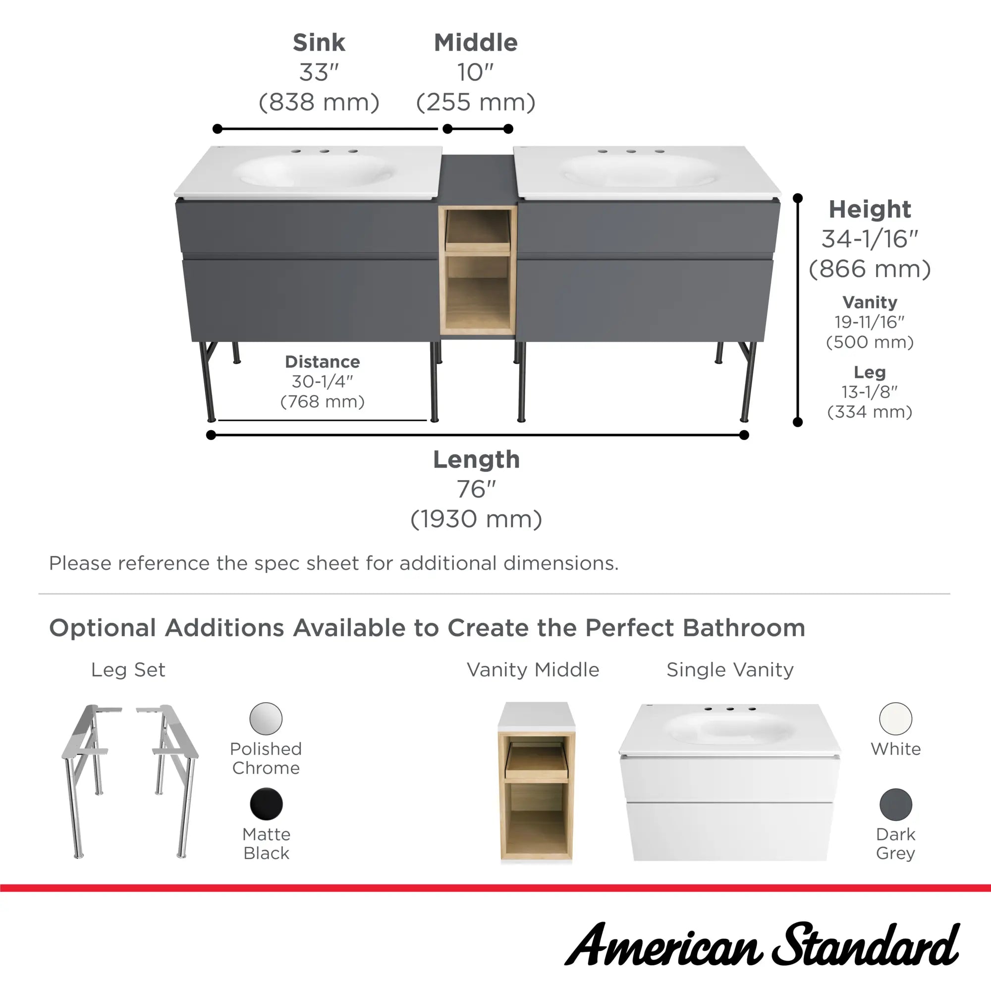 Studio® S 33-Inch Vanity // 33 IN / GRIS SOMBRE // 68036_StudioS_Infographic_1298008_8726033_0002_SEPT2025_1_CDNwebp.webp