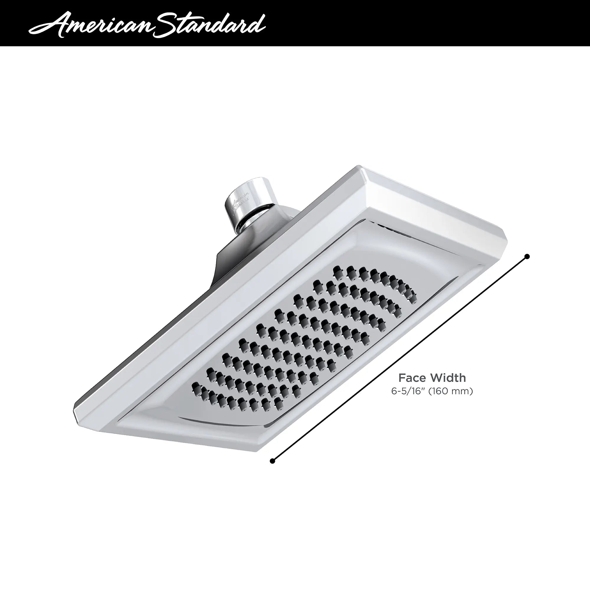 Town Square S 6-1/4-Inch 1.8 gpm/6.8 L/min Fixed Showerhead // POLISHED CHROME // 68093_2019_AS_Town_Square_S_Shower_1660515_Infographic_1_0_CDNwebp.webp