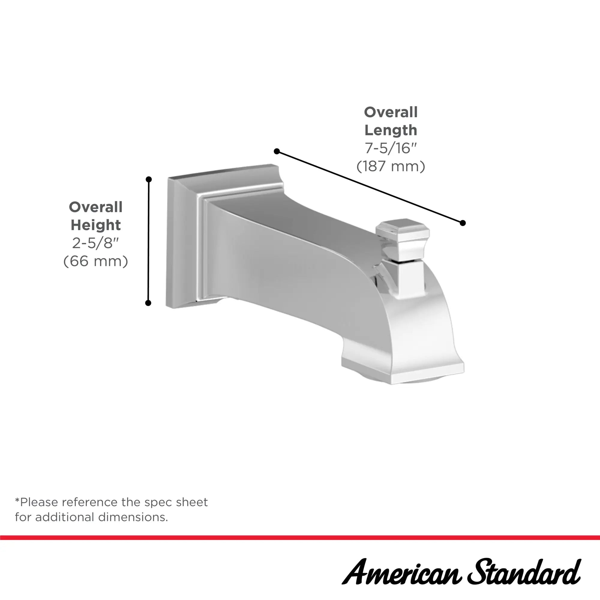 Town Square S 1.75 gpm/6.8 L/min Tub and Shower Trim Kit With Water-Saving Showerhead, Double Ceramic Pressure Balance Cartridge With Lever Handle // TUB & SHOWER / 1.75 GPM / POLISHED CHROME // 68095_Town_Square_S_Infographic_8888109_0001_SEP2025_1_CDNwebp.webp