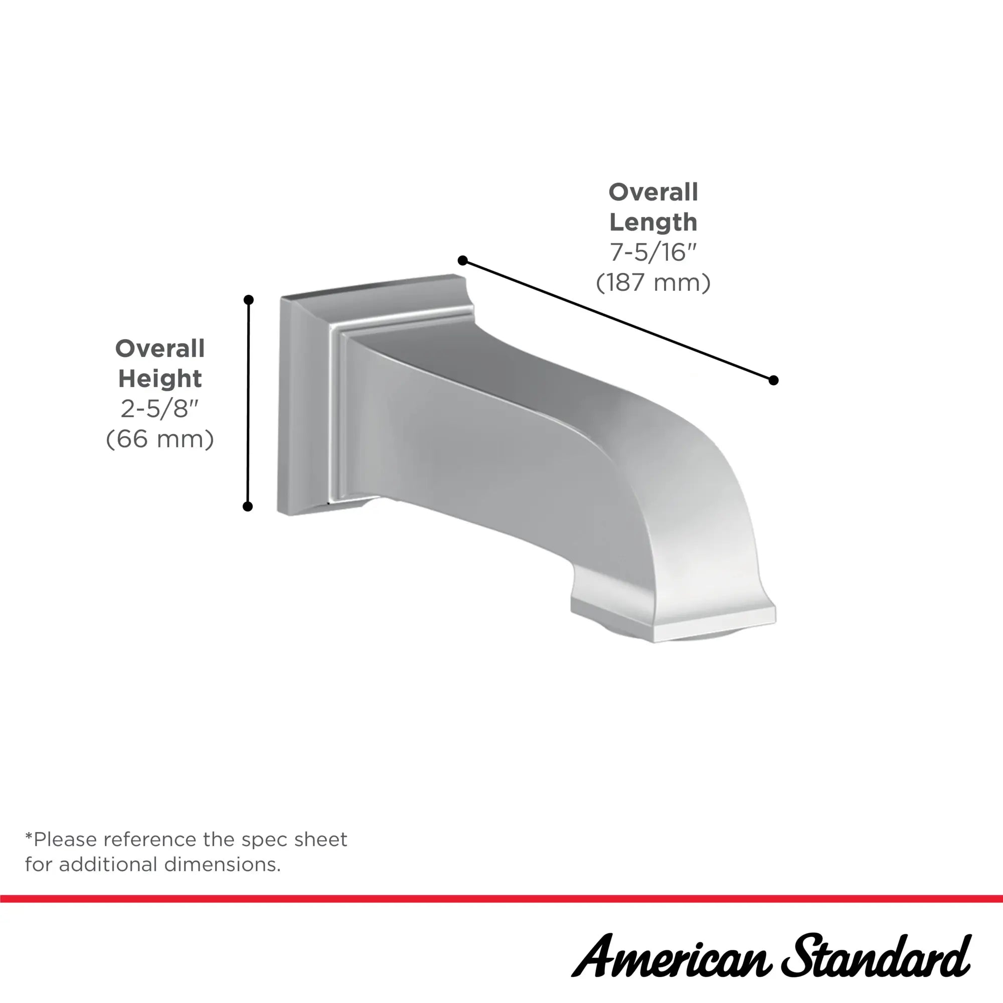Town Square® S 6-3/4-Inch Slip-On Non-Diverter Tub Spout // POLISHED CHROME // 68097_Town_Square_S_Infographic_8888110_0001_SEP2025_1_CDNwebp.webp