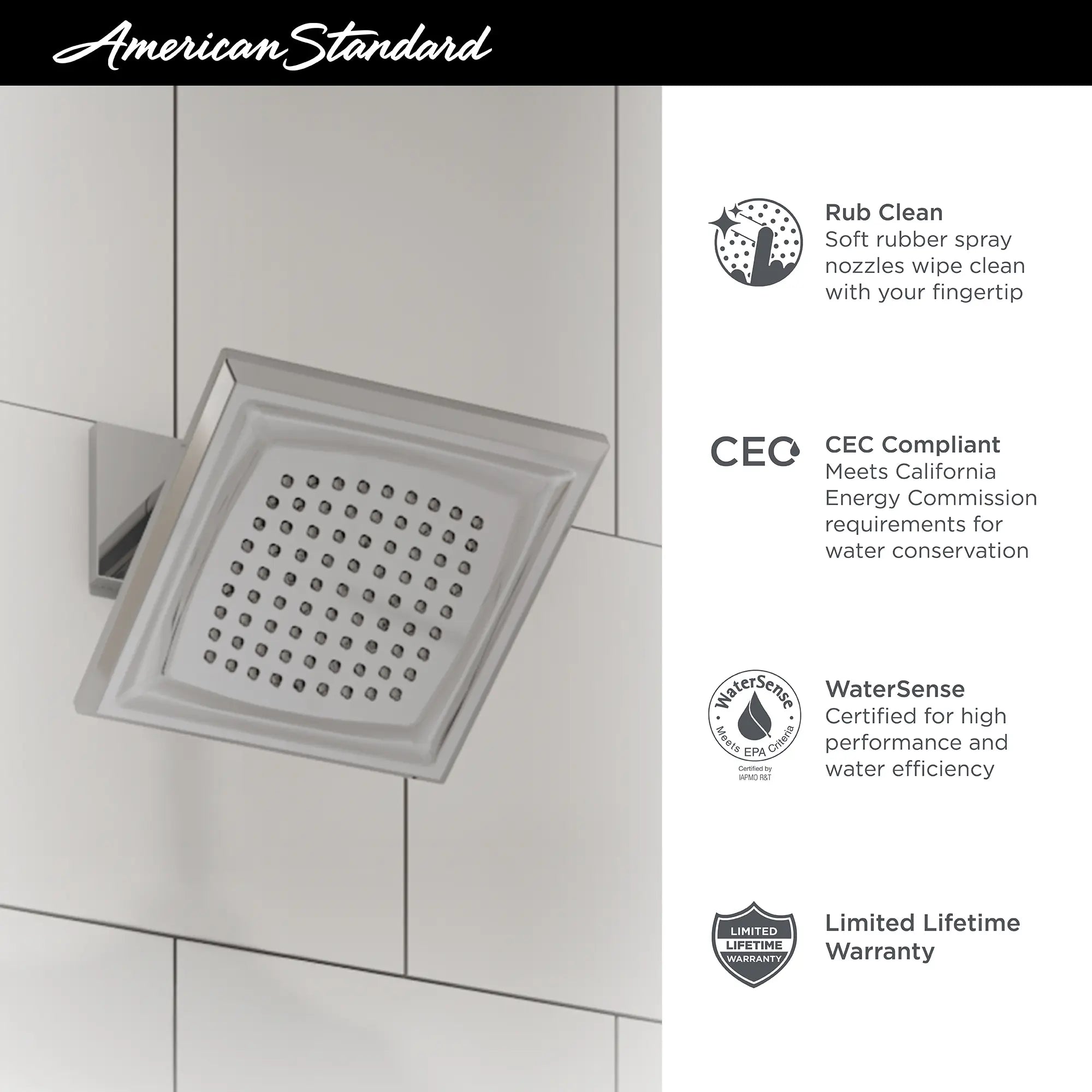 Town Square S 6-1/4-Inch 1.8 gpm/6.8 L/min Fixed Showerhead // POLISHED CHROME // 68098_2019_AS_Town_Square_S_Shower_1660515_Infographic_0_CDNwebp.webp