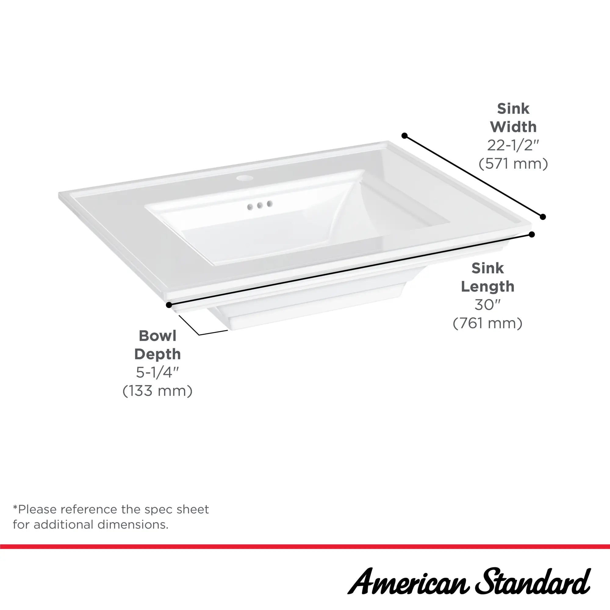 Town Square® S Center Hole Only Pedestal Sink Top // WHITE // 68114_TownSquareS_Infographic_0297001_0001_SEPT2025_1_CDNwebp.webp