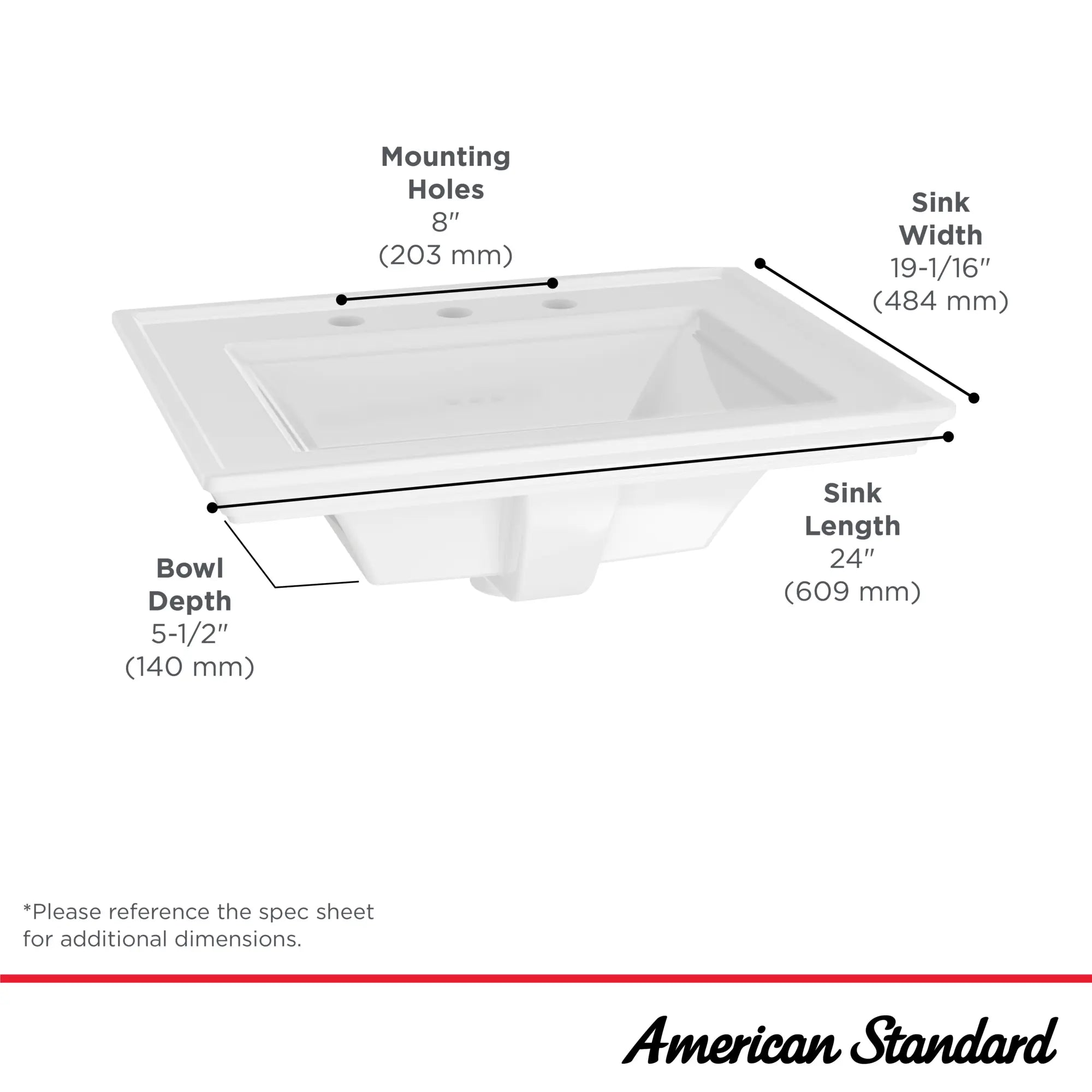Town Square® S Drop-In Sink With 8-Inch Widespread // 8 IN WIDESPREAD / WHITE // 68127_TownSquareS_Infographic_1203008_0001_SEPT2025_1_CDNwebp.webp