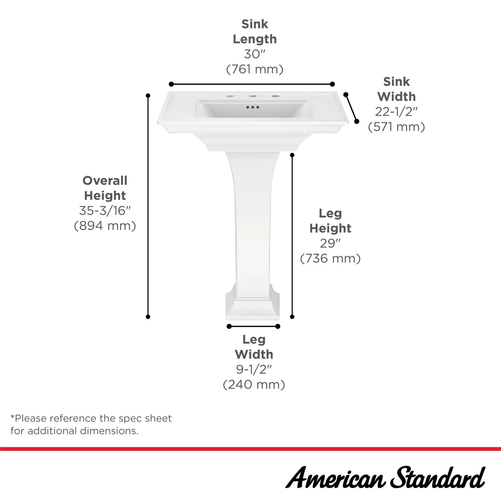 Town Square® S 8-Inch Widespread Pedestal Sink Top and Leg Combination // WHITE // 68135_TownSquareS_Infographic_0297800_0001_SEPT2025_1_CDNwebp.webp