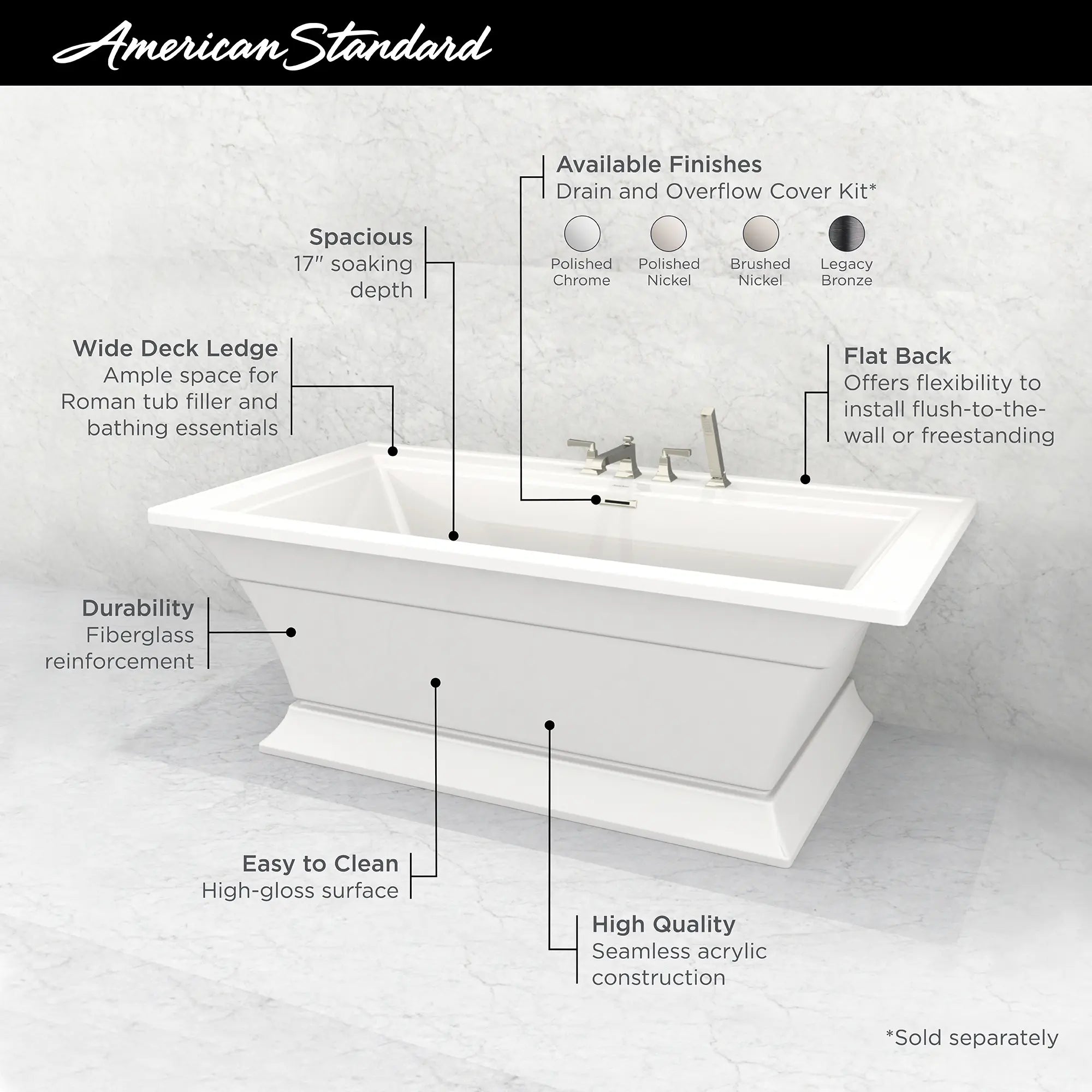 Town Square® S 68 x 36-Inch Freestanding Bathtub Center Drain With Integrated Overflow // WHITE // 68162_2019_AS_Town_Square_S_FST_2546004_Infographic_0_CDNwebp.webp