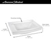 [0329001.020] Townsend® 24 x 18-Inch Above Counter Sink With Center Hole Only - White