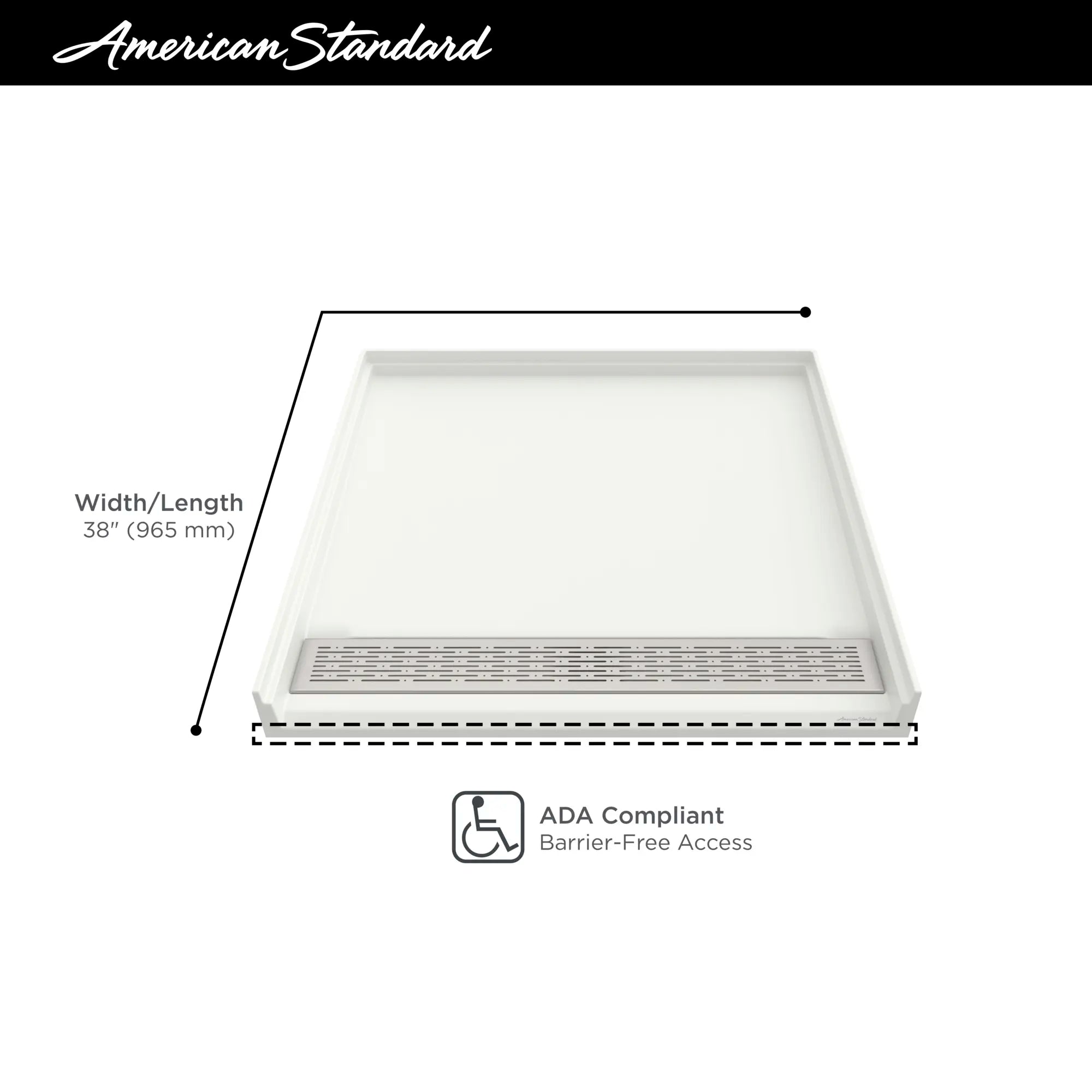 Townsend 38 x 38-Inch Single Threshold ADA Shower Base With Center Drain // SOFT WHITE // 68210_2019_AS_Townsend_Shower_Bases_Infographics_F1-1_0_CDNwebp.webp
