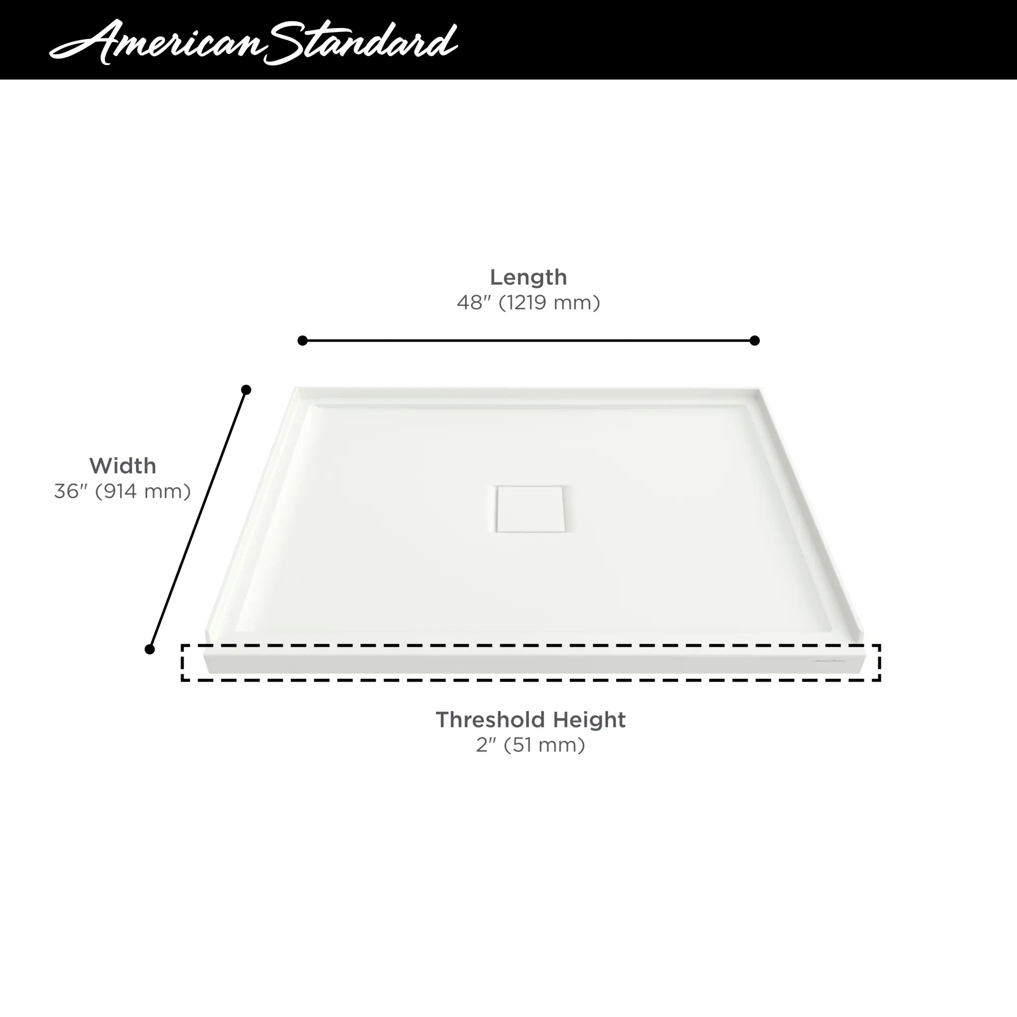 Townsend 48 x 36-Inch Single Threshold Shower Bases With Center Drain // SOFT WHITE // 68212_2019_AS_Townsend_Shower_Bases_Infographics_F1-3_0_CDNwebp.webp