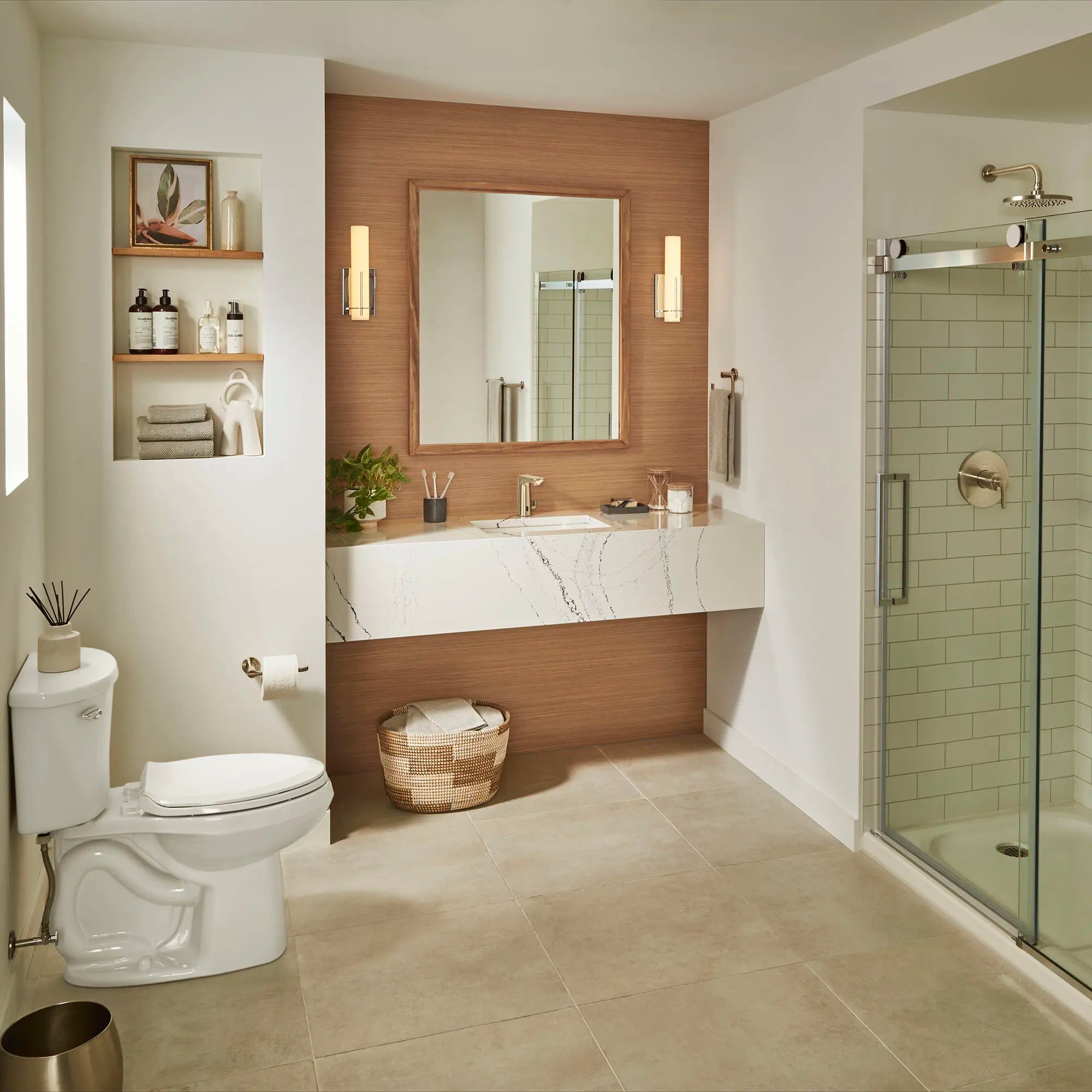 Studio® S 8-Inch 1.8 gpm/6.8 L/min Water-Saving Rain Showerhead // 1.8 GPM / BRUSHED NICKEL // 80223_B-773CA101.020_0618000.020_P2969SWT.375_AM801703400.213_A8011T-LHO.020_TU105501.295_7105190.295_7105230.295_7105018.295_7105210.295_1660527.295_0_CDNwebp.webp