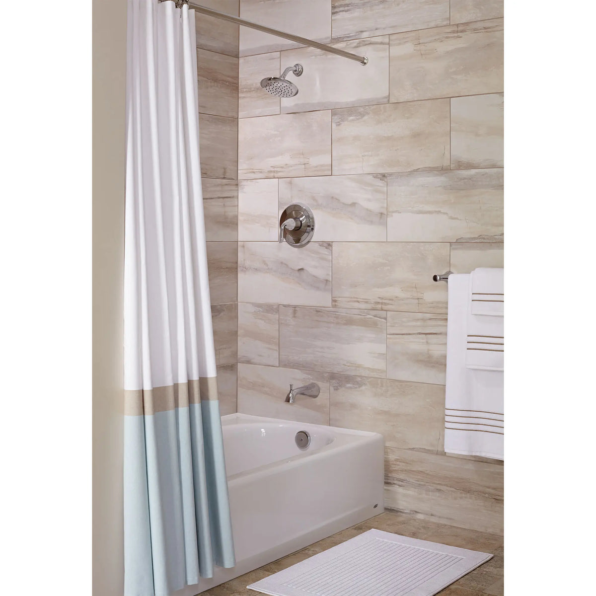 Fluent® 2.5 gpm/9.5 L/min Tub and Shower Trim Kit With Showerhead, Double Ceramic Pressure Balance Cartridge With Lever Handle // POLISHED CHROME // 86996_B-T186502002_CDNwebp.webp