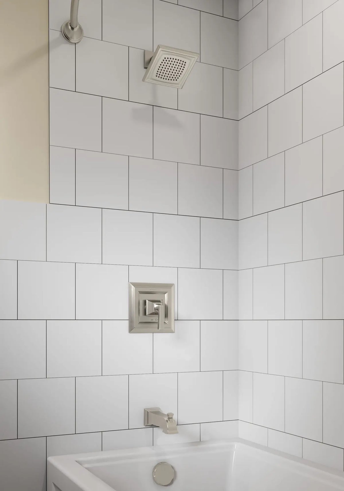 Town Square S 1.75 gpm/6.8 L/min Tub and Shower Trim Kit With Water-Saving Showerhead, Double Ceramic Pressure Balance Cartridge With Lever Handle // BRUSHED NICKEL // 87368_B-T455508295_CDNwebp.webp